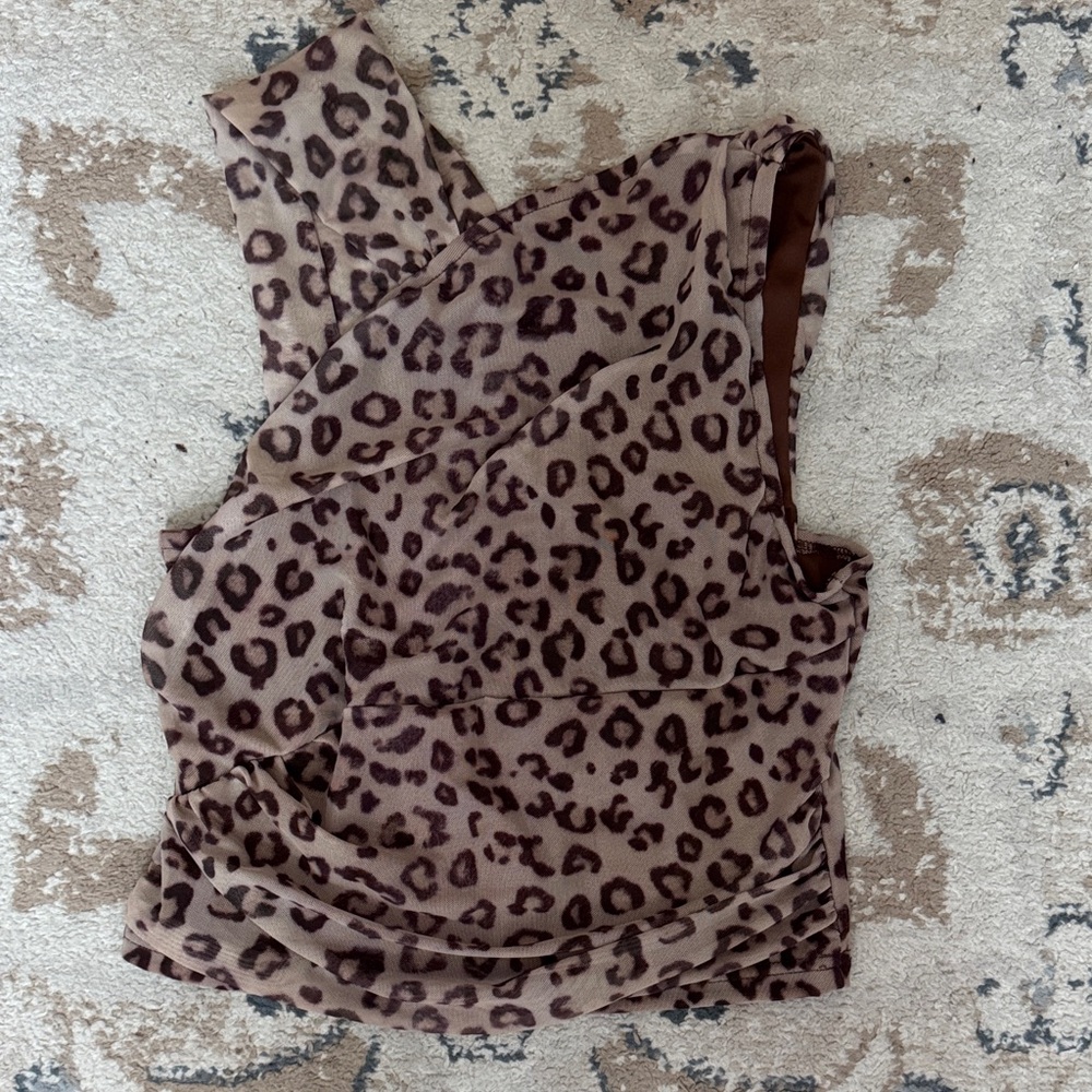 Cheetah mesh top